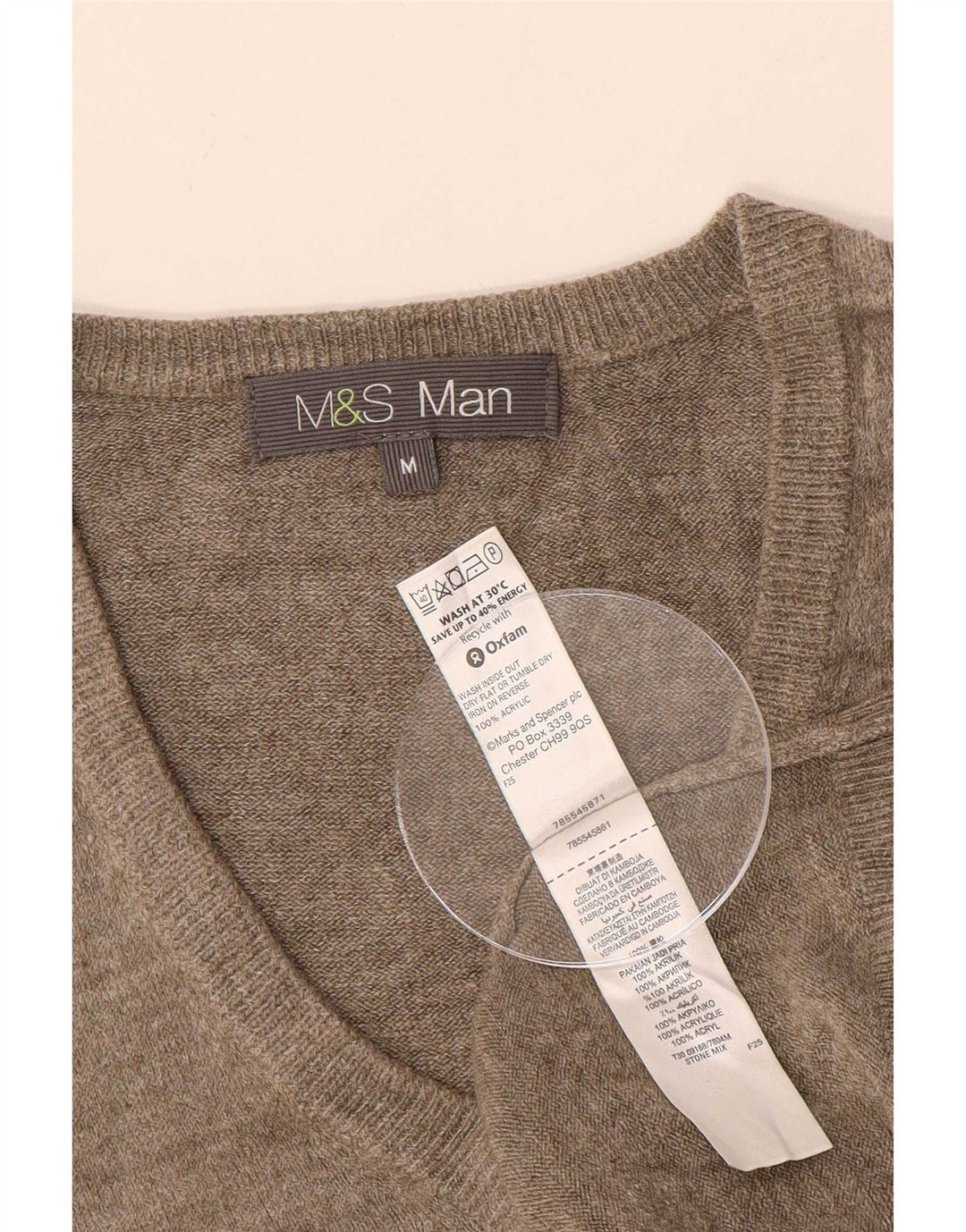 Marks & Spencer Mens Vest Tank Top Medium Grey Acrylic