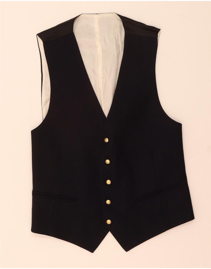 Vintage Mens Waistcoat Small Navy Blue