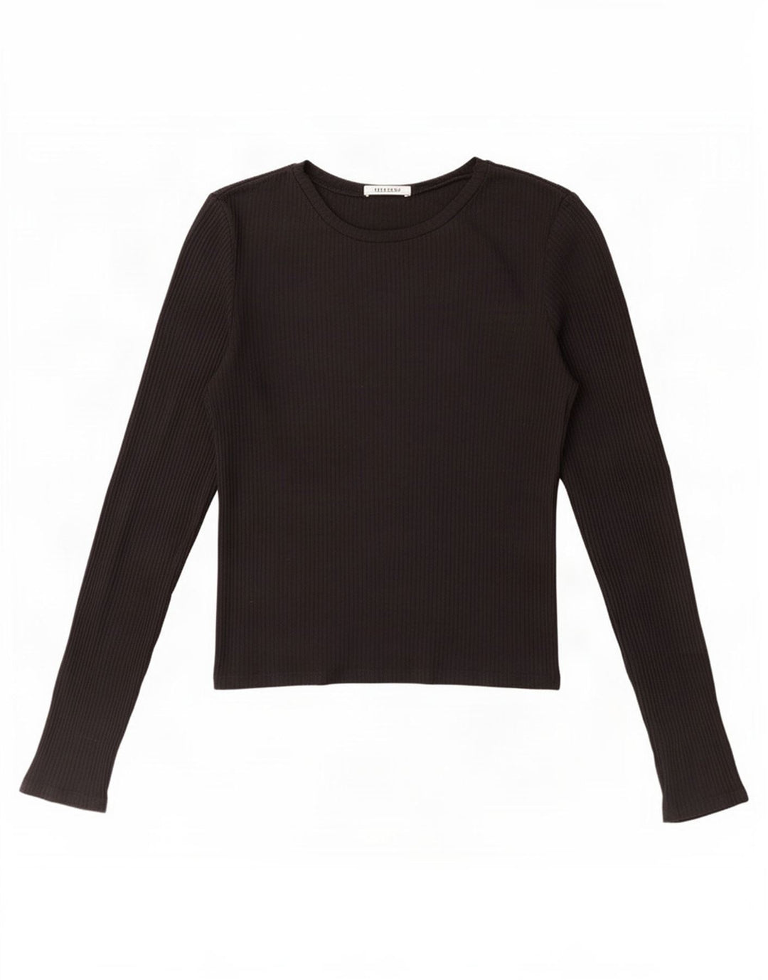 Zara Womens Crop Top Long Sleeve UK 14 Large Black