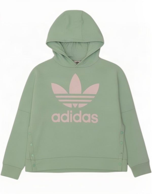 Adidas Girls Graphic Hoodie Jumper 11-12 Years Green