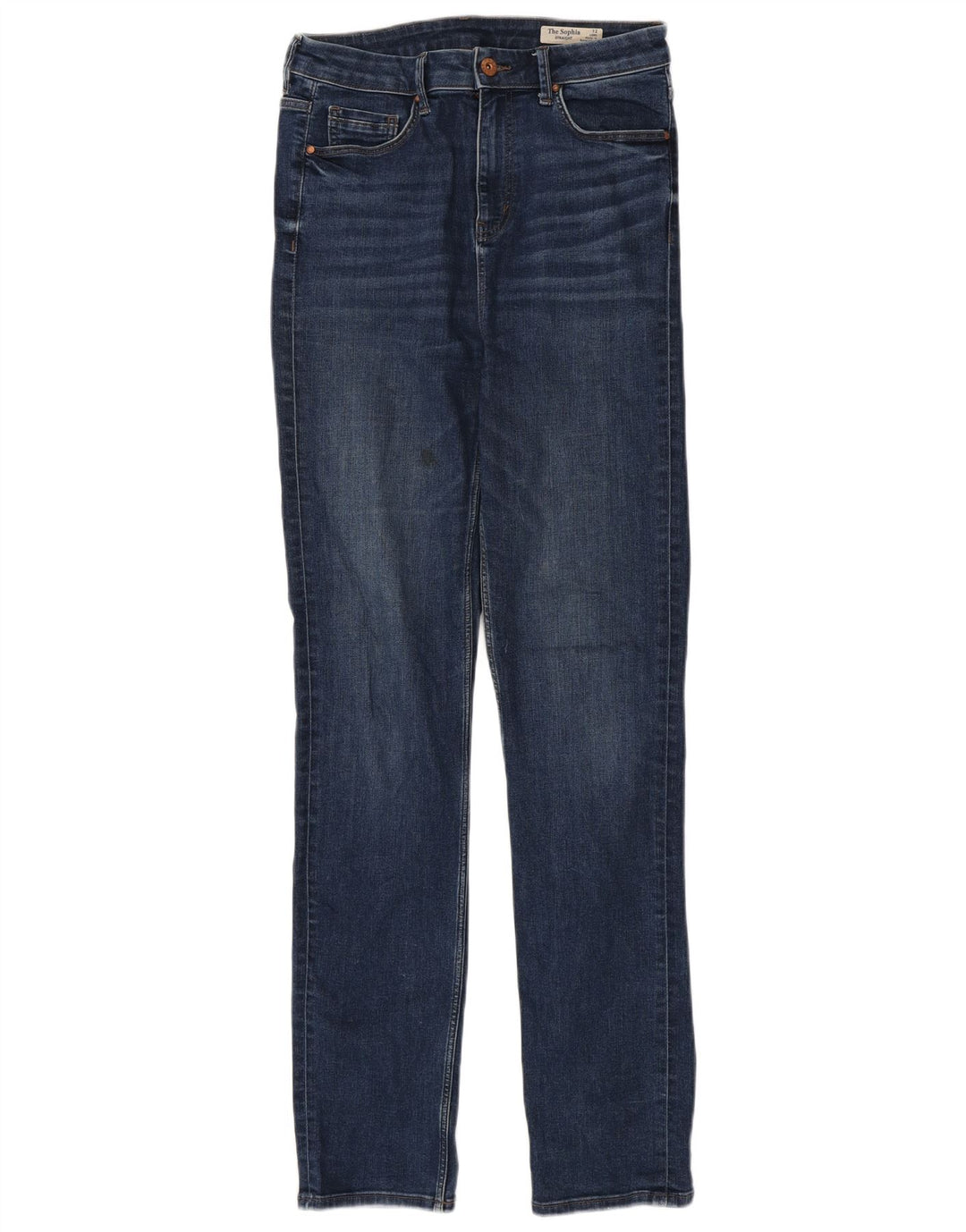 MARKS & SPENCER Womens Sophia Straight Jeans UK 12 Medium W30 L33 Blue