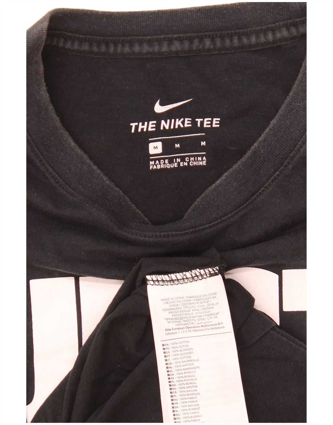 Nike Mens Graphic T-Shirt Top Medium Black Cotton