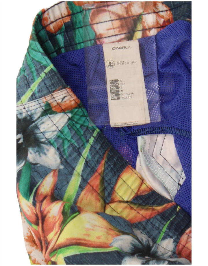 O'Neill Mens Swimming Shorts Small  Blue Floral Polyester