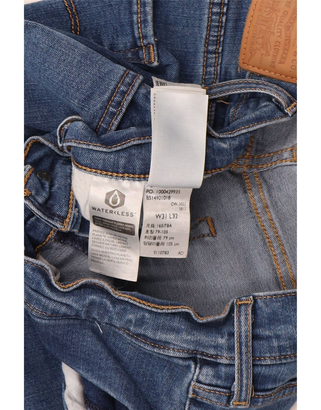 Levi's Womens 724 High Rise Straight Jeans W31 L32 Blue Lyocell