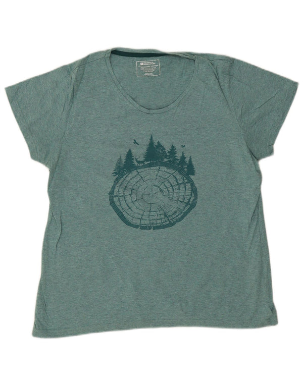 Mountain Warehouse Womens Graphic T-Shirt Top UK 16 Large Green