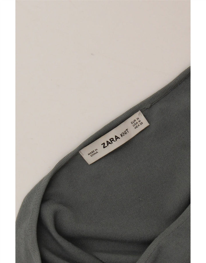 Zara Womens Batwing Blouse Top UK 14 Medium Grey