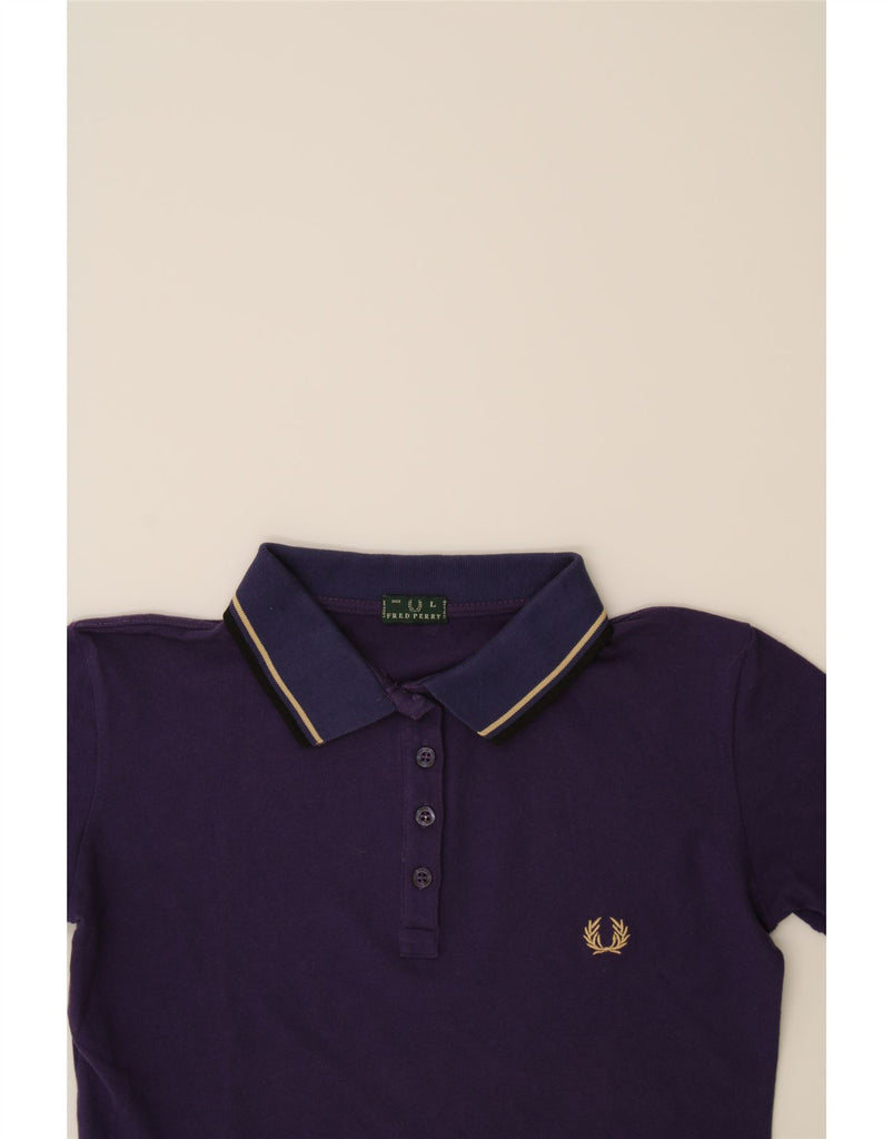 FRED PERRY Girls Polo Shirt 13-14 Years Large Navy Blue Cotton Vintage Fred Perry and Second-Hand Fred Perry from Messina Hembry 