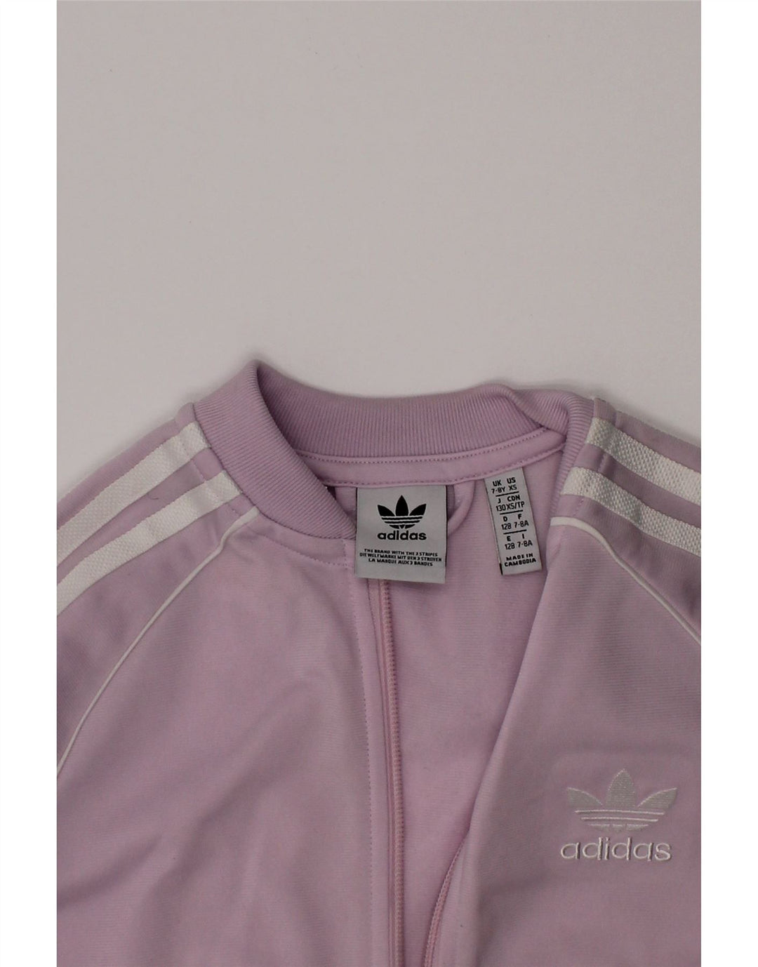 ADIDAS Girls Tracksuit Top Jacket 7-8 Years Purple Polyester