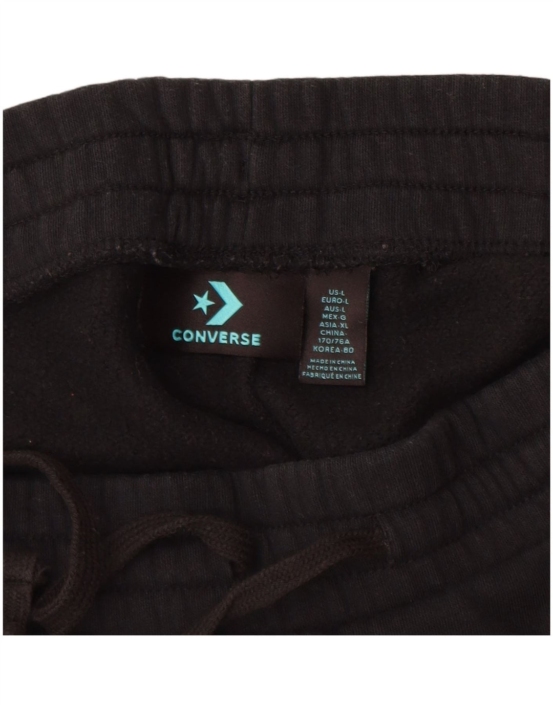 Converse Womens Tracksuit Trousers Joggers Large Black Cotton