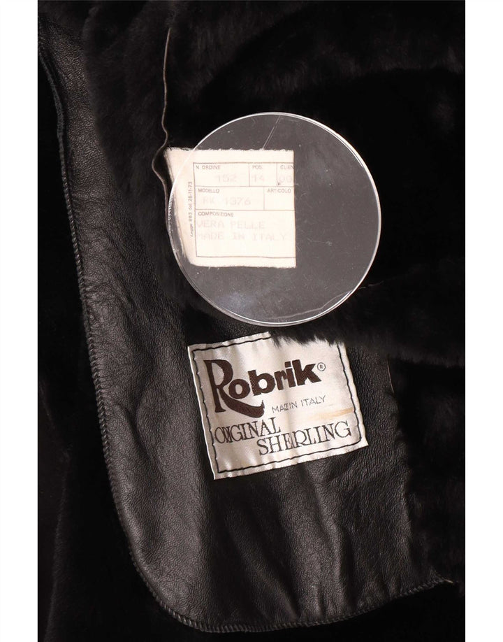 Robrik Womens Shearling Cape Coat IT 44 Medium Brown