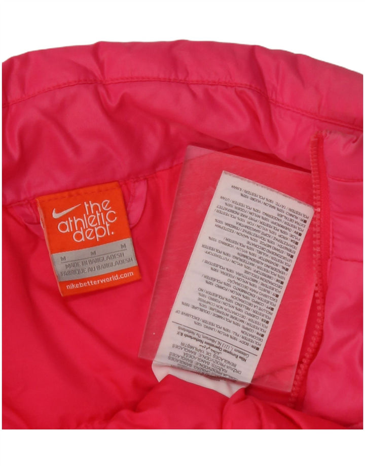 NIKE Womens Padded Jacket UK 14 Medium Pink Nylon