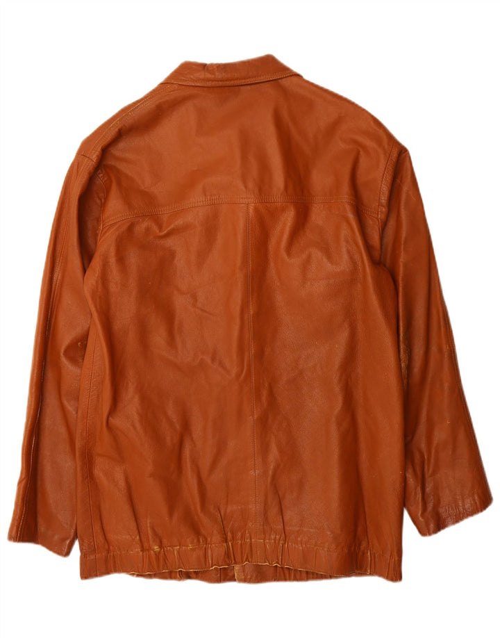 Vintage Mens Leather Jacket UK 36 Small Brown Leather