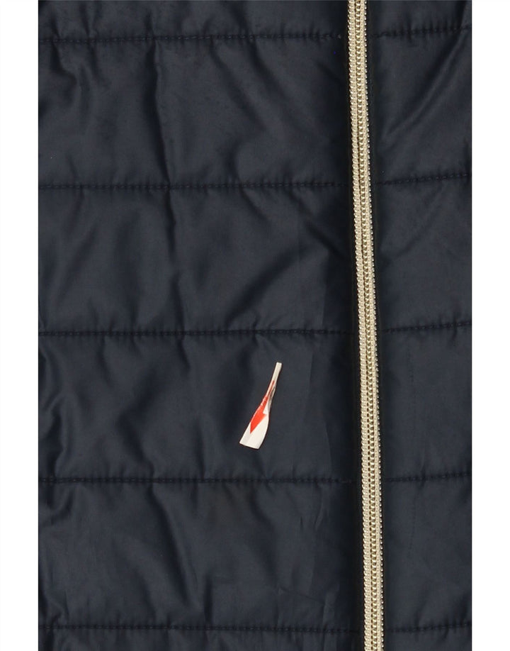 Enrico Coveri Womens 3/4 Sleeve Padded Jacket IT 48 XL Navy Blue Polyester