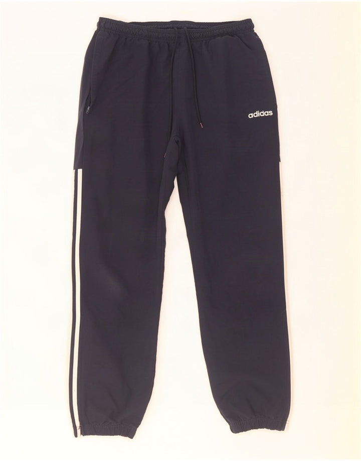 Adidas Mens Tracksuit Trousers Joggers Large Navy Blue Polyester