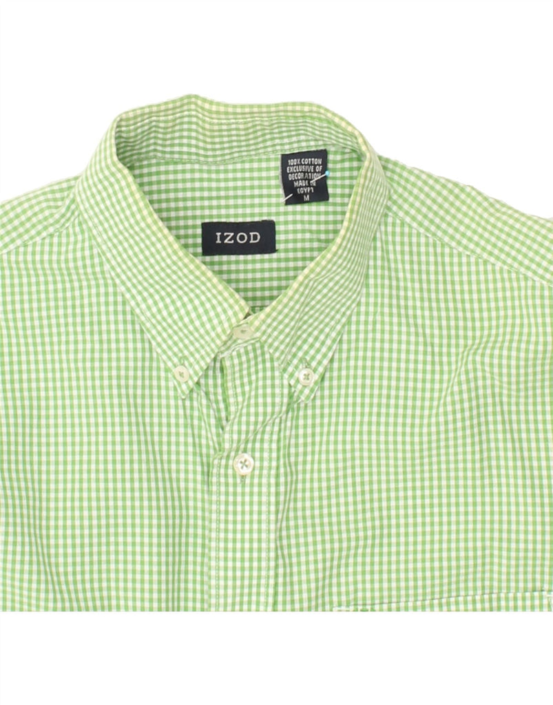 IZOD Mens Shirt Medium Green Gingham Cotton Vintage Izod and Second-Hand Izod from Messina Hembry 