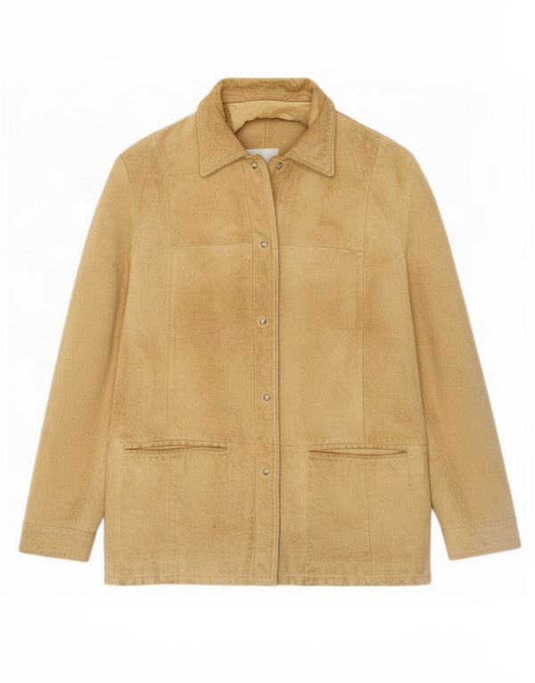 Martin Eden Womens Suede Jacket IT 42 Medium Beige Leather