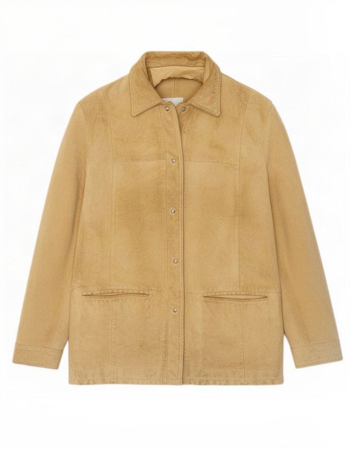 Martin Eden Womens Suede Jacket IT 42 Medium Beige Leather