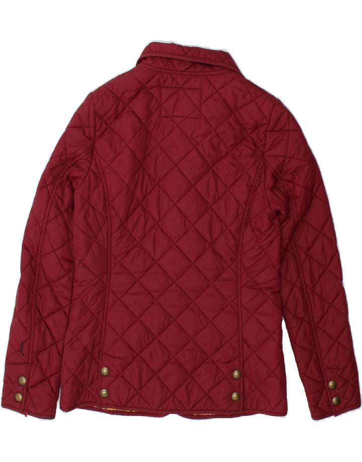 TOM JOULE Womens Quilted Jacket UK 10 Small Maroon Polyester Vintage Tom Joule and Second-Hand Tom Joule from Messina Hembry 