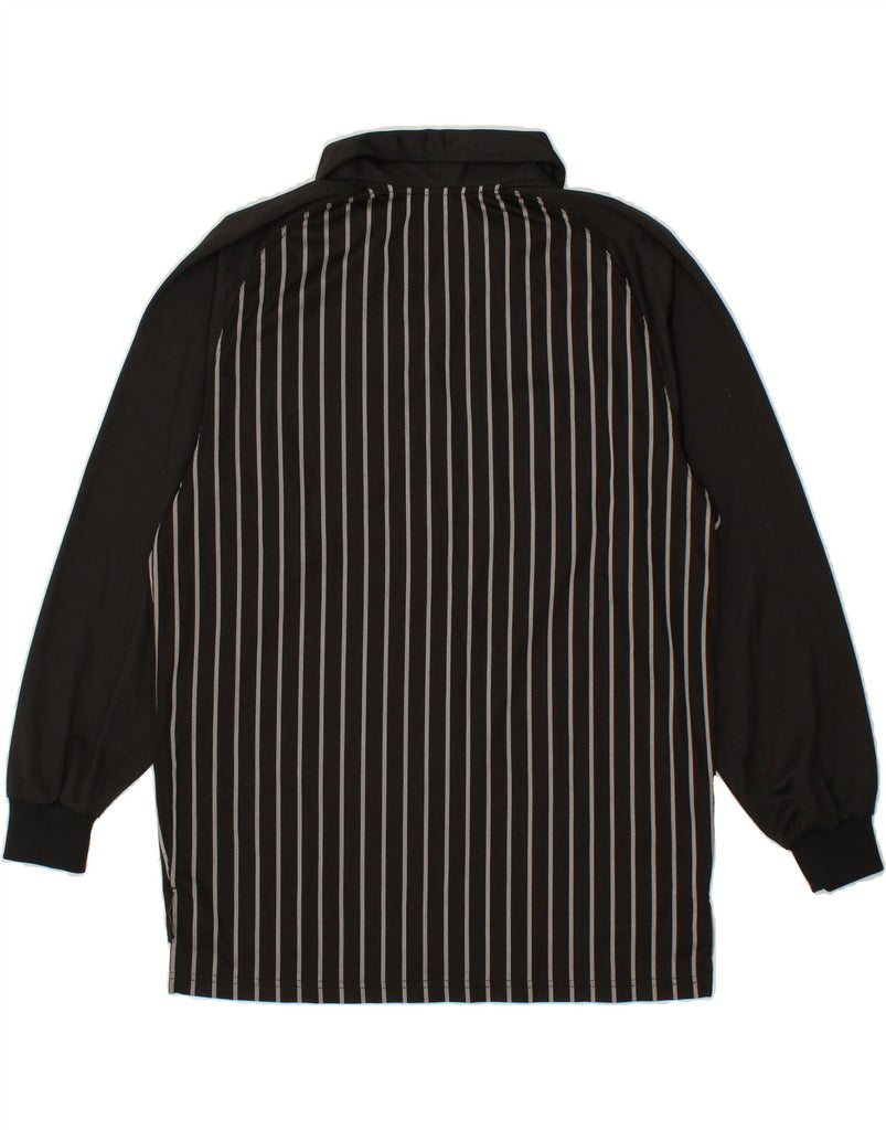 ADIDAS Mens Long Sleeve Polo Shirt Medium Black Striped Polyester Vintage Adidas and Second-Hand Adidas from Messina Hembry 