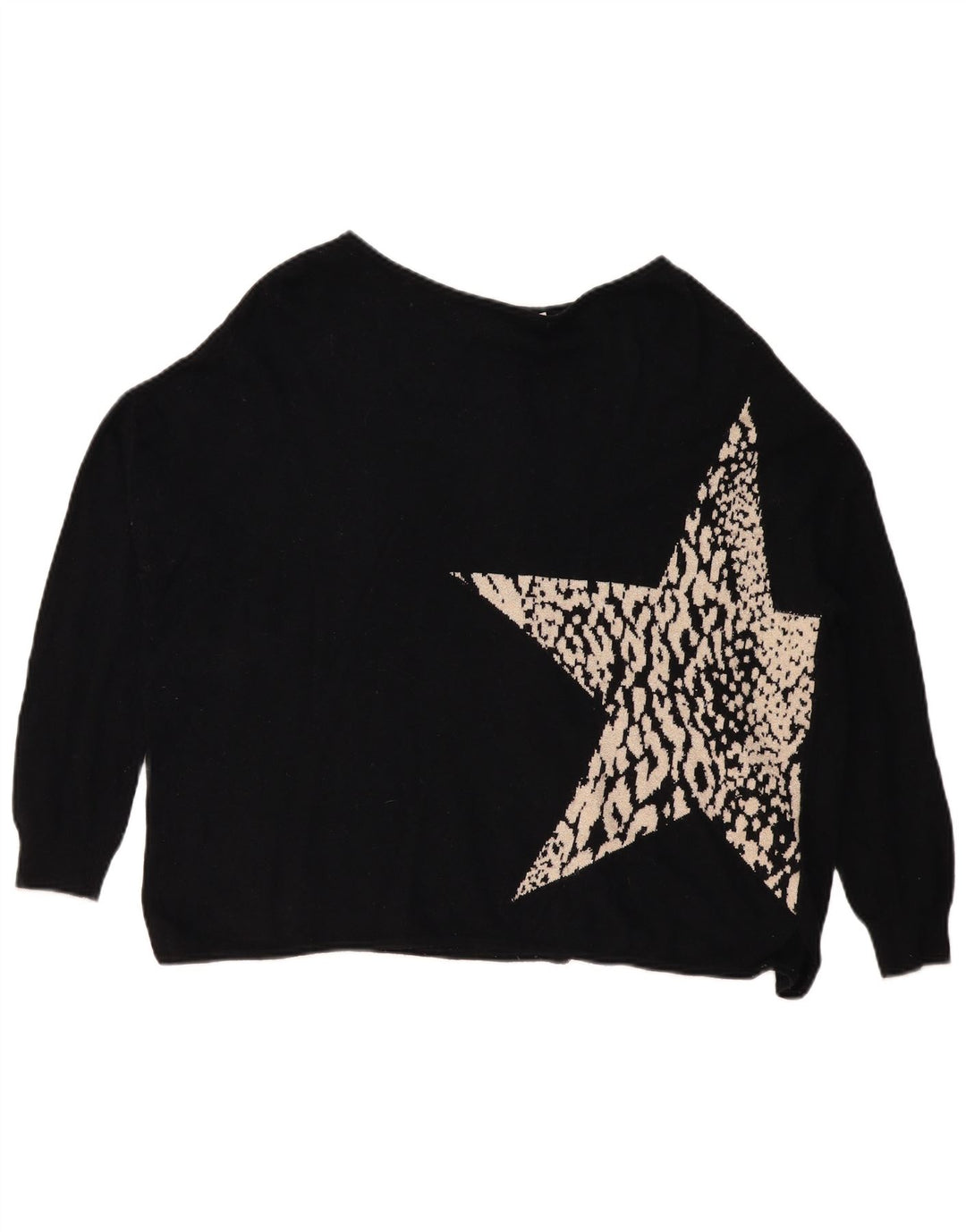MINT VELVET Womens Abstract Pattern Boat Neck Jumper Sweater UK 10 Small Bl