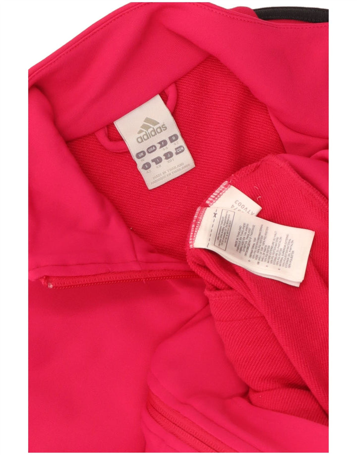Adidas Womens Tracksuit Top Jacket UK 16 Large Pink Polyester