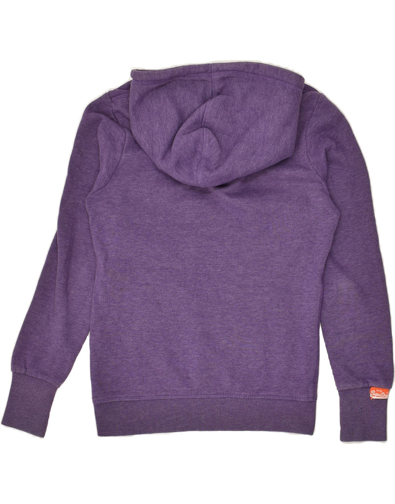 SUPERDRY Womens Graphic Hoodie Jumper UK 12 Medium Purple Cotton | Vintage Superdry | Thrift | Second-Hand Superdry | Used Clothing | Messina Hembry 