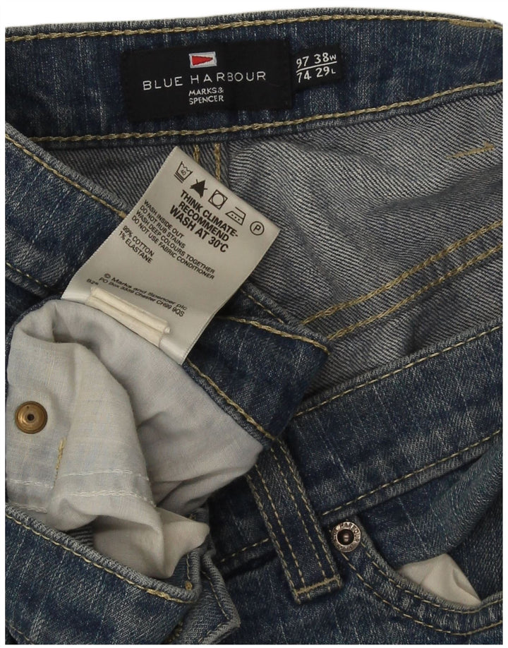 Marks & Spencer Mens Blue Harbour Regular Fit Jeans W38 L29 Blue Cotton