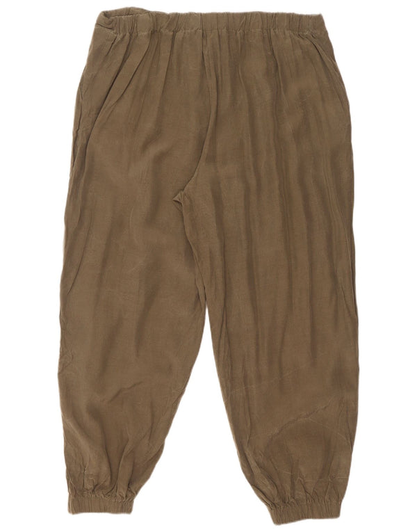 Zara Womens Joggers Trousers XL W36 L27 Khaki Viscose