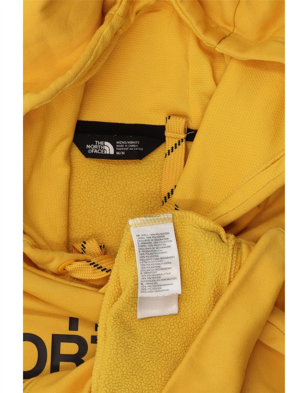 The North Face Mens Graphic Hoodie Jumper Medium Yellow Polyester