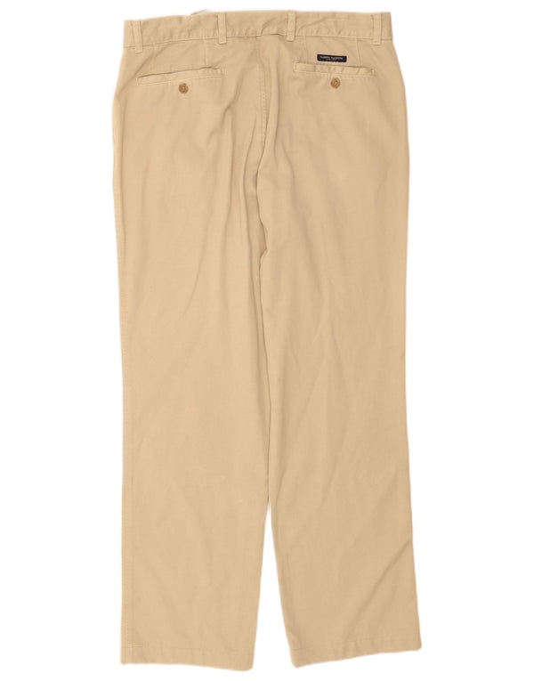 Marina Yachting Mens Straight Casual Trousers IT 52 XL W34 L30 Beige Cotton