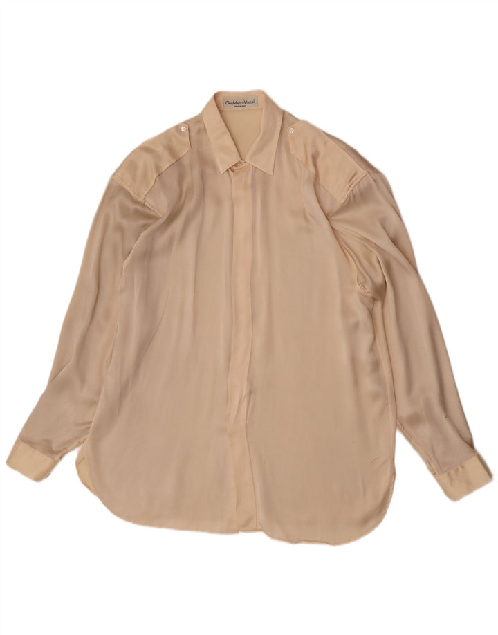 Gian Marco Venturi Mens Military Shirt Size 16 41 Large Beige
