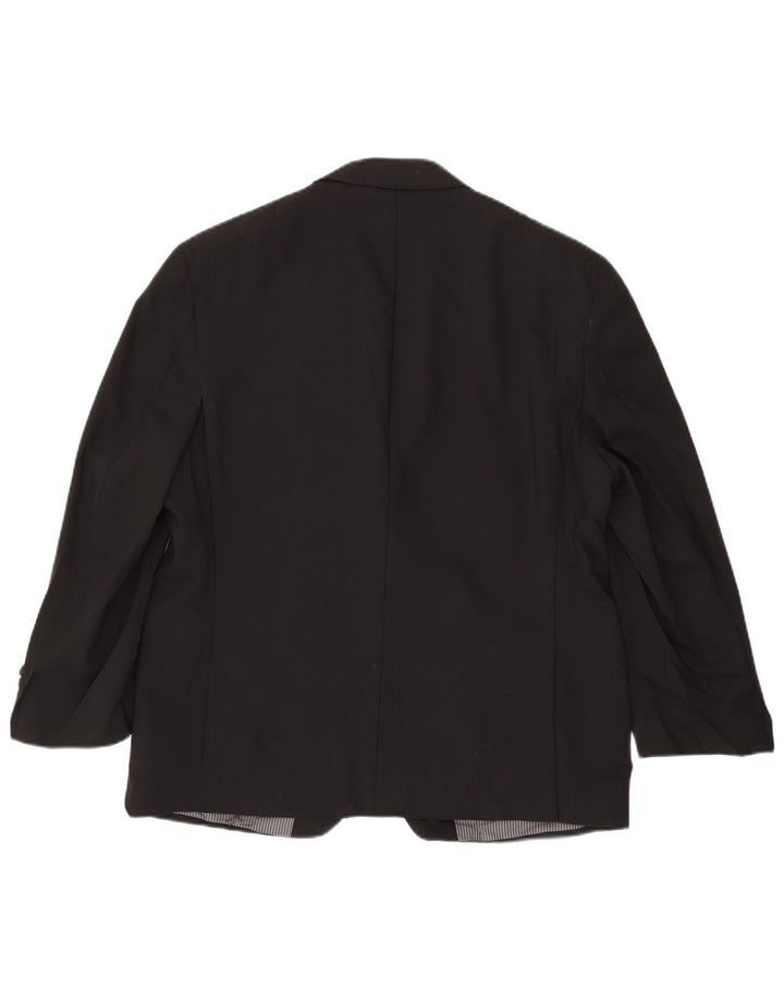 Calvin Klein Mens 2 Button Blazer Jacket UK 44 Large Black Wool