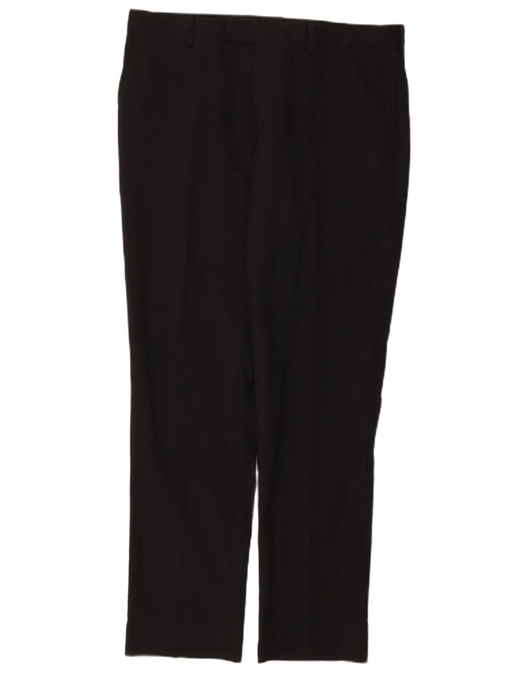 Dkny Mens Regular Casual Trousers W34 L31 Black Wool