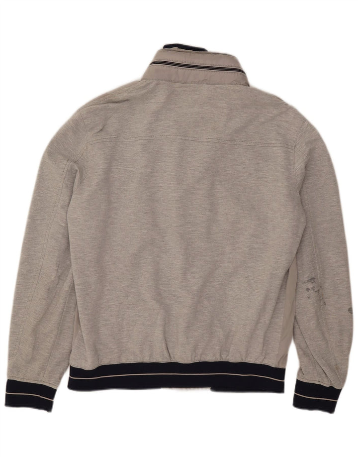 Zara Mens Hooded Bomber Jacket UK 40 Large Grey