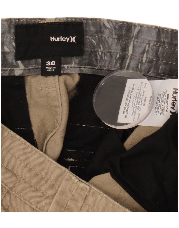 HURLEY Mens Cargo Shorts W30 Medium Beige Cotton