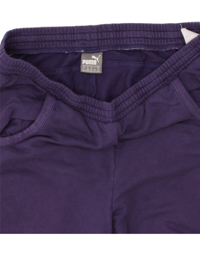 PUMA Womens Tracksuit Trousers Joggers UK 14 Medium Purple Cotton | Vintage Puma | Thrift | Second-Hand Puma | Used Clothing | Messina Hembry 