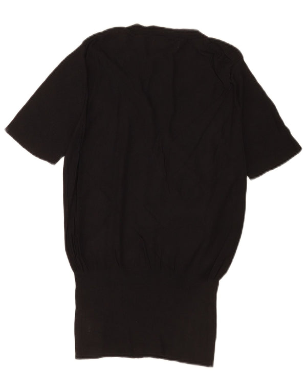 Zara Womens Short Sleeve Crew Neck Jumper Sweater UK 14 Large Black