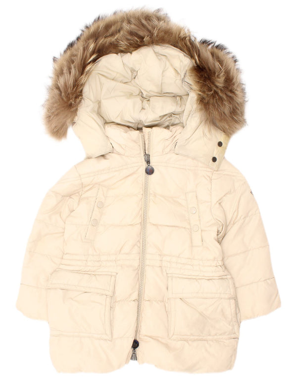 Moncler Baby Girls Hooded Padded Jacket 18-24 Months White Polyamide