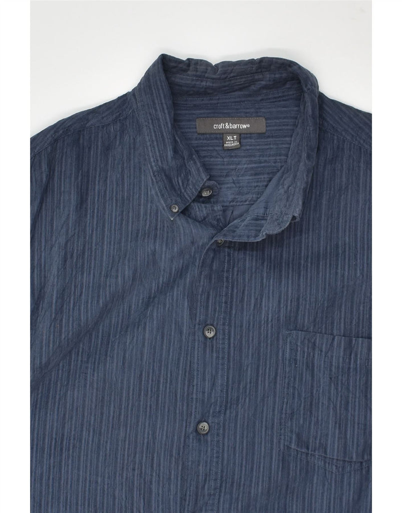 CROFT & BARROW Mens Tall Corduroy Shirt XL Navy Blue Striped Cotton | Vintage Croft & Barrow | Thrift | Second-Hand Croft & Barrow | Used Clothing | Messina Hembry 