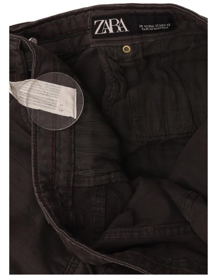 Zara Mens Slim Jeans EU 42 Large W32 L30 Brown Cotton