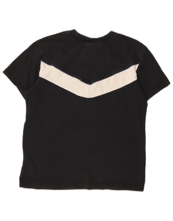 Nike Womens Graphic T-Shirt Top UK 6 XS Black Colourblock Cotton