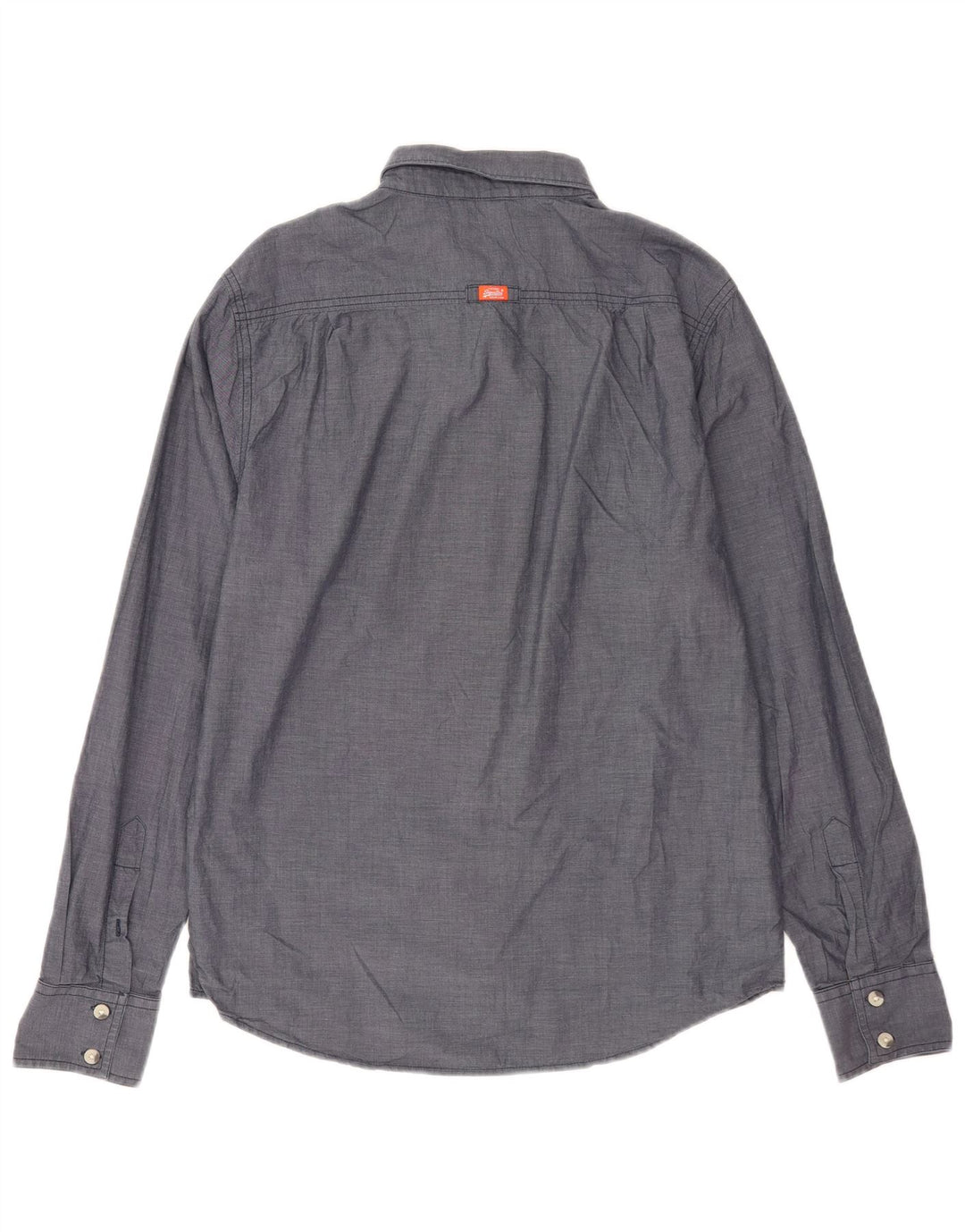 Superdry Mens Shirt Large Grey Cotton