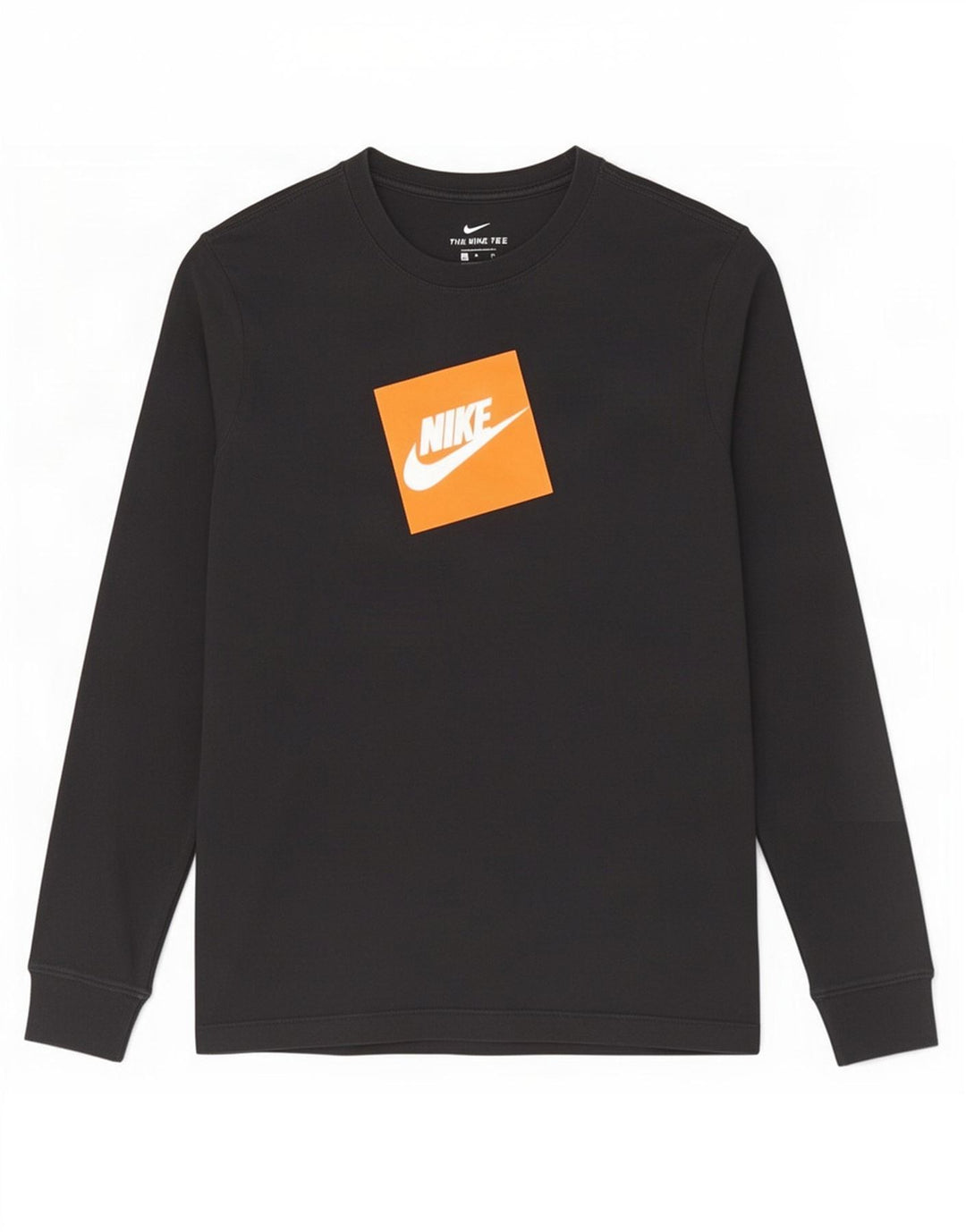Nike Mens Graphic Top Long Sleeve Small Black Cotton