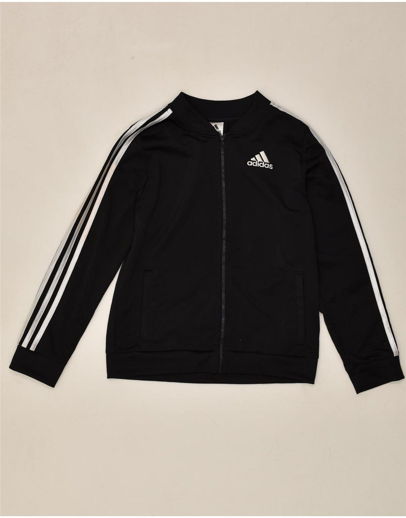 ADIDAS Girls Tracksuit Top Jacket 15-16 Years XL Black Polyester | Vintage Adidas | Thrift | Second-Hand Adidas | Used Clothing | Messina Hembry 