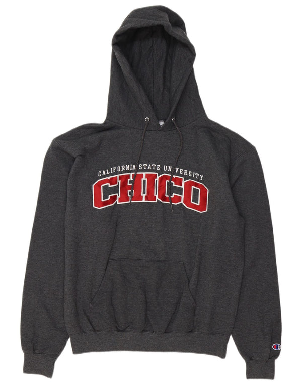 Champion Mens Chico University Graphic Hoodie Jumper Medium Grey Cotton