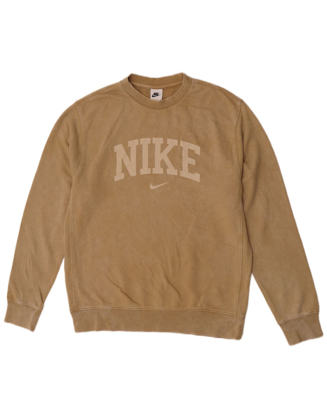Nike Mens Graphic Sweatshirt Jumper Medium Brown Cotton
