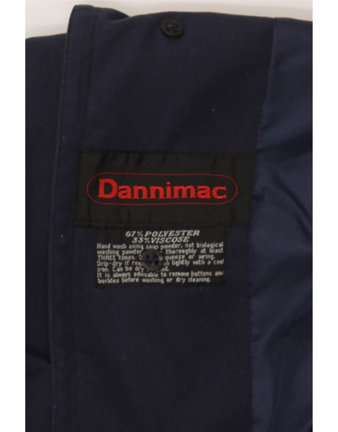 DANNIMAC Mens Trench Coat UK 44 2XL Navy Blue Polyester