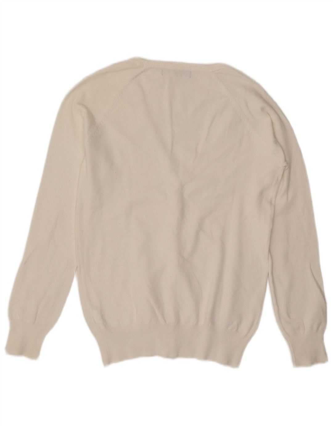 Zara Womens Cardigan Sweater UK 14 Large White Cotton