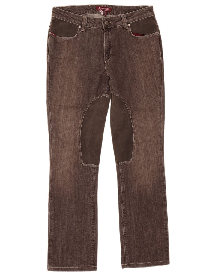 SIVIGLIA Womens Straight Jeans W30 L27 Brown Cotton