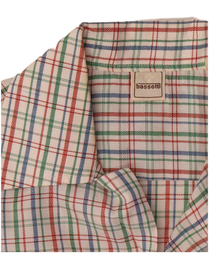 Bassetti Mens Short Sleeve Shirt Size 37 14 1/2 Small Multicoloured Check